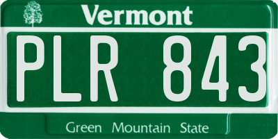 VT license plate PLR843