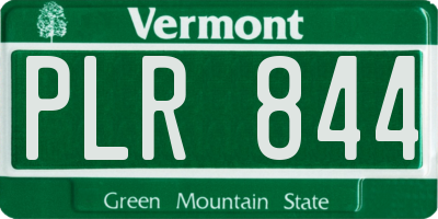 VT license plate PLR844