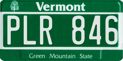 VT license plate PLR846