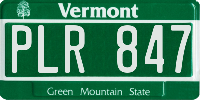 VT license plate PLR847