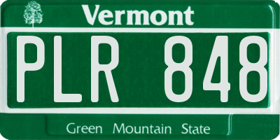 VT license plate PLR848