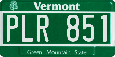 VT license plate PLR851