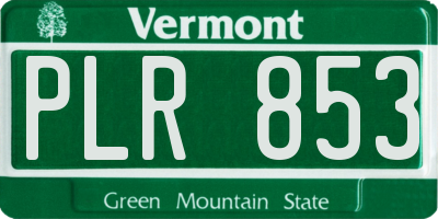 VT license plate PLR853