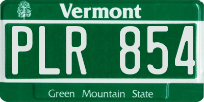 VT license plate PLR854