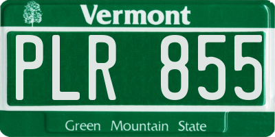 VT license plate PLR855