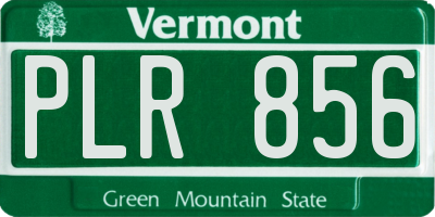 VT license plate PLR856