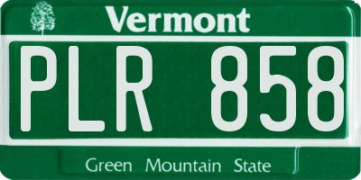 VT license plate PLR858