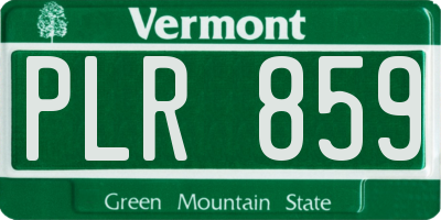VT license plate PLR859