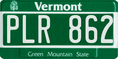 VT license plate PLR862