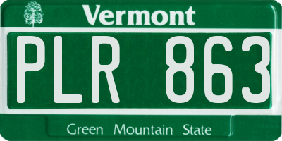 VT license plate PLR863