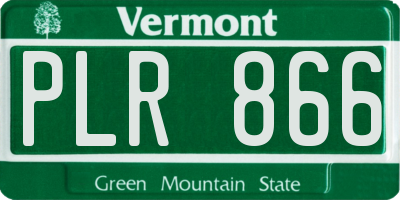 VT license plate PLR866