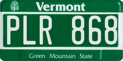 VT license plate PLR868