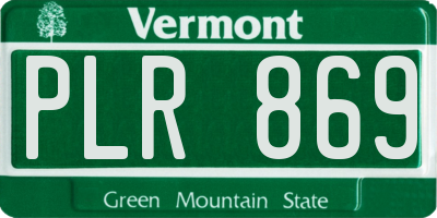 VT license plate PLR869