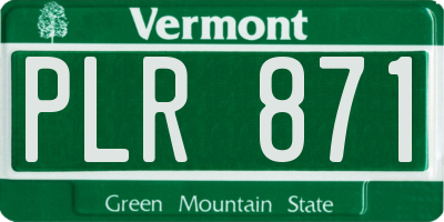VT license plate PLR871