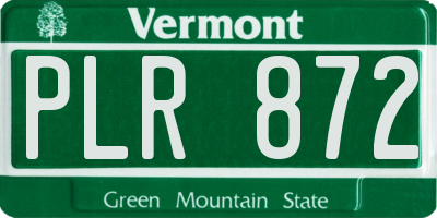 VT license plate PLR872