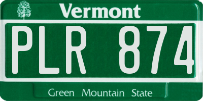 VT license plate PLR874