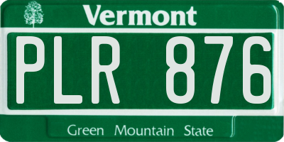 VT license plate PLR876