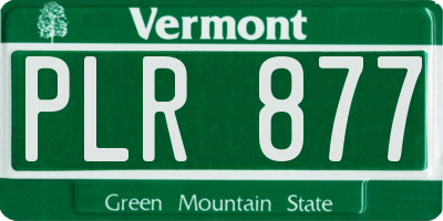 VT license plate PLR877