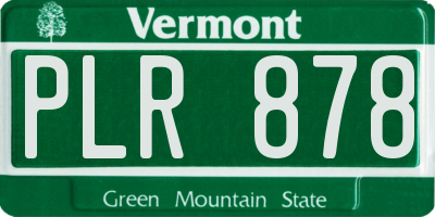 VT license plate PLR878