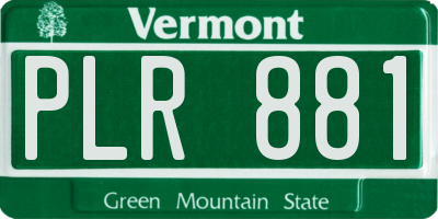 VT license plate PLR881