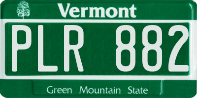 VT license plate PLR882