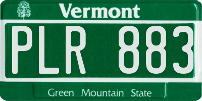 VT license plate PLR883