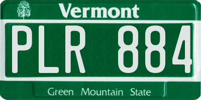 VT license plate PLR884