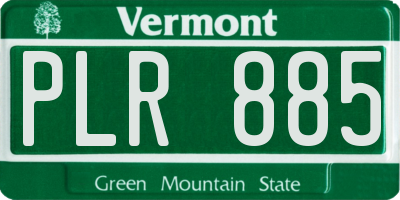 VT license plate PLR885