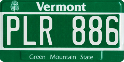 VT license plate PLR886