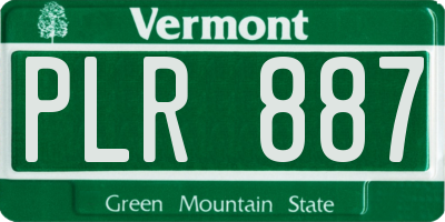 VT license plate PLR887