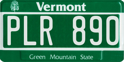 VT license plate PLR890