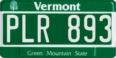 VT license plate PLR893