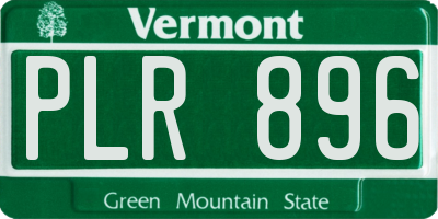 VT license plate PLR896