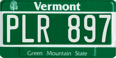 VT license plate PLR897
