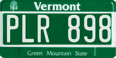 VT license plate PLR898