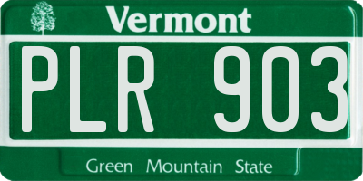 VT license plate PLR903