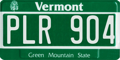 VT license plate PLR904