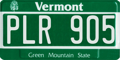 VT license plate PLR905
