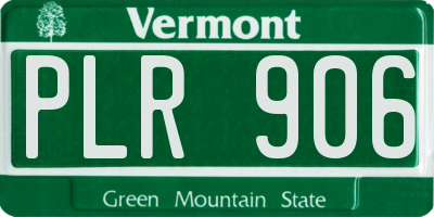 VT license plate PLR906