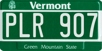 VT license plate PLR907