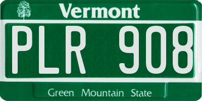 VT license plate PLR908
