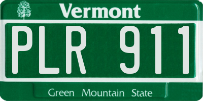 VT license plate PLR911