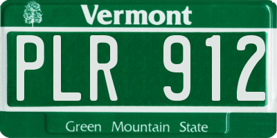 VT license plate PLR912