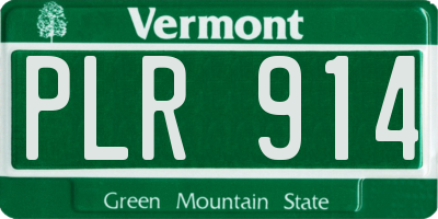 VT license plate PLR914
