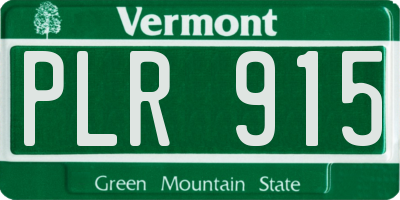 VT license plate PLR915