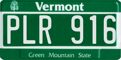VT license plate PLR916