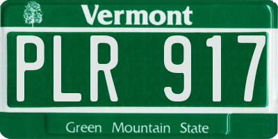 VT license plate PLR917