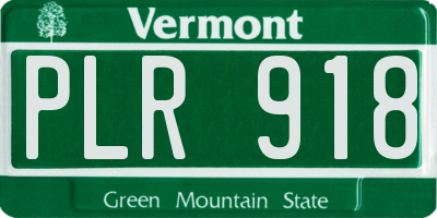 VT license plate PLR918