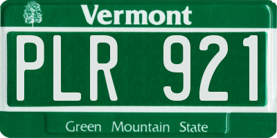 VT license plate PLR921