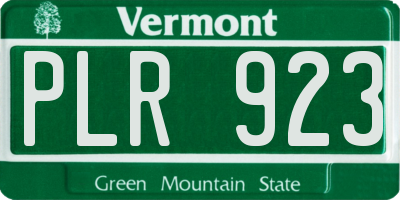 VT license plate PLR923